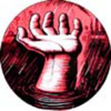 Eric Drooker - Drowning hand Button